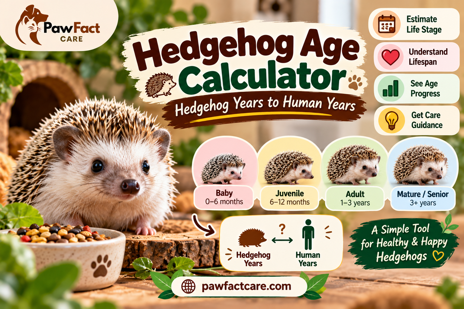 Hedgehog Age Calculator – Hedgehog Years to Human Years